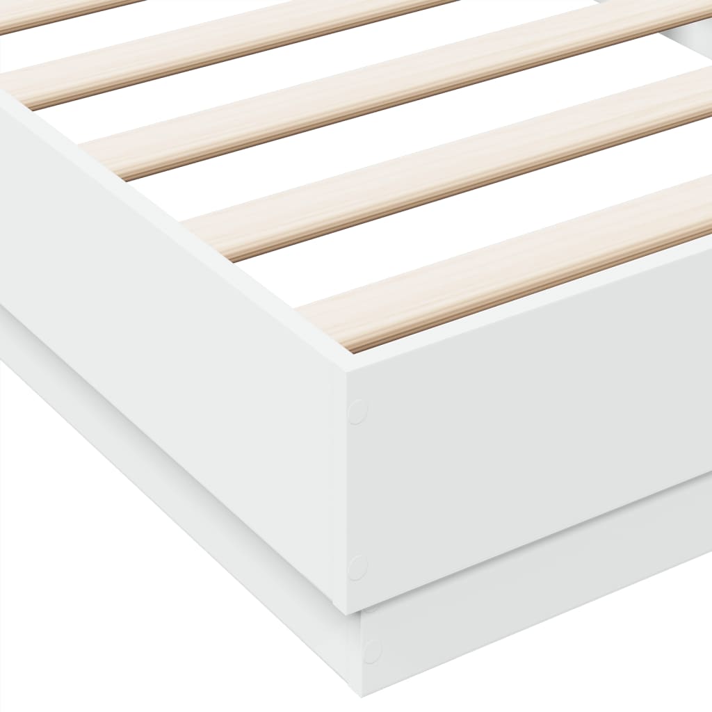 Bed Frame without Mattress White 100x200 cm Engineered Wood