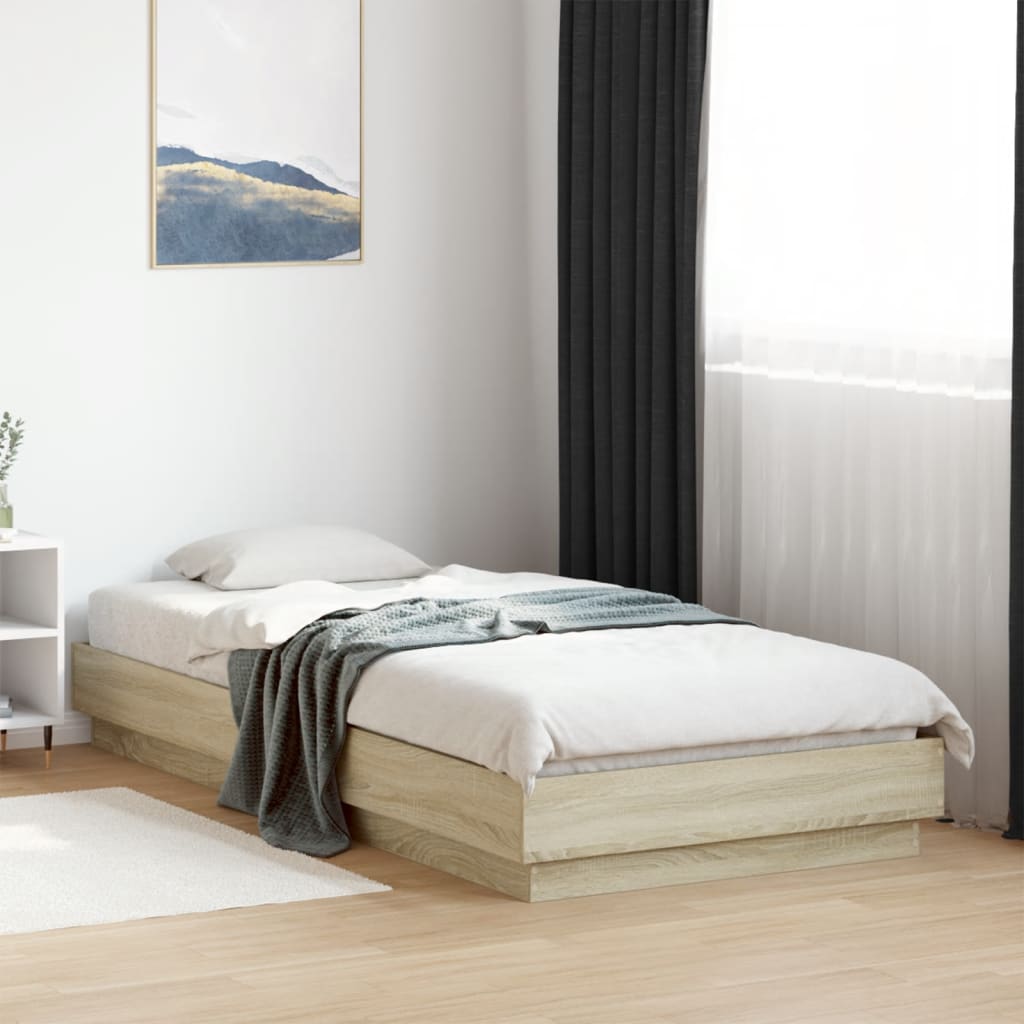 vidaXL Bed Frame without Mattress Sonoma Oak 100x200 cm Engineered Wood