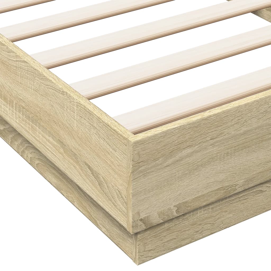 vidaXL Bed Frame without Mattress Sonoma Oak 100x200 cm Engineered Wood