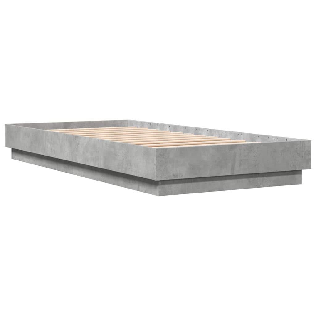 vidaXL Bed Frame without Mattress Concrete Grey 100x200 cm