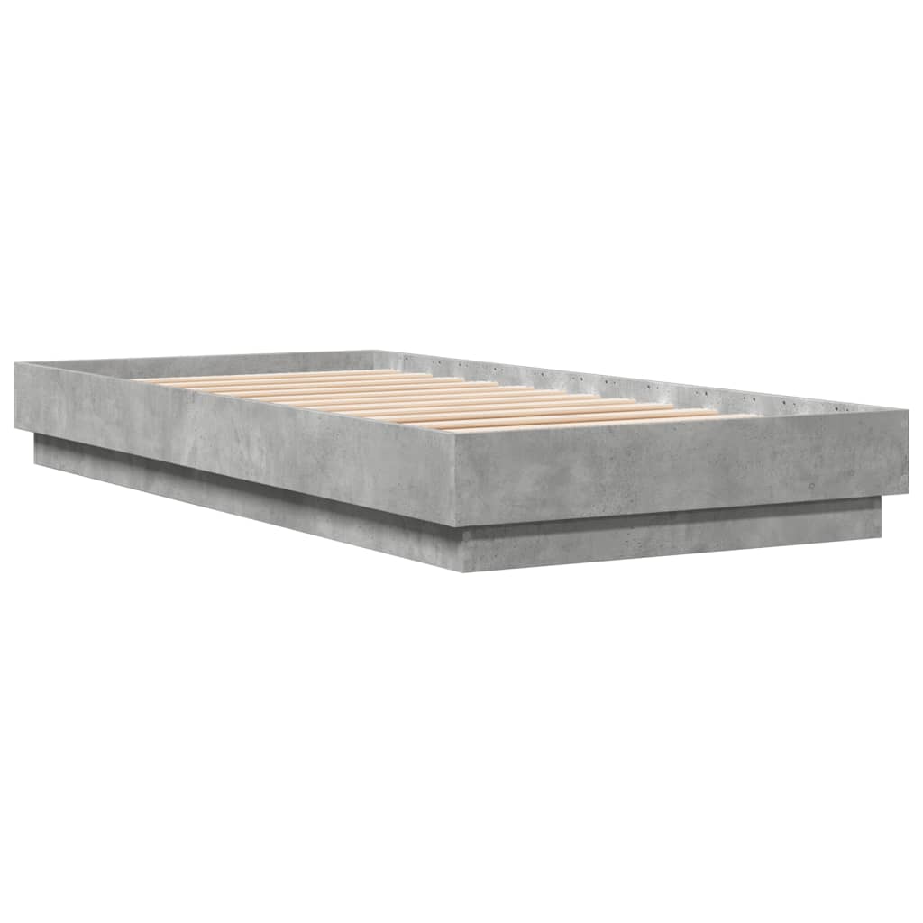 vidaXL Bed Frame without Mattress Concrete Grey 100x200 cm