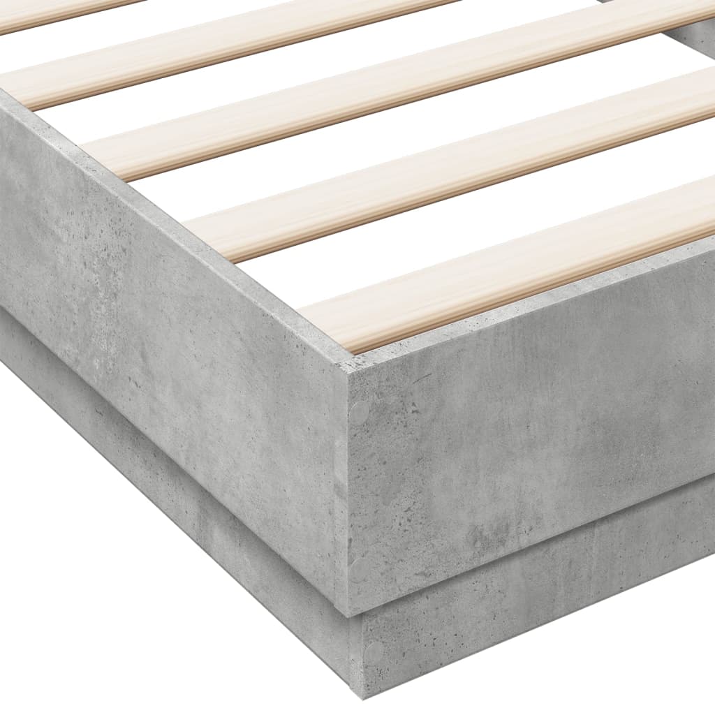 vidaXL Bed Frame without Mattress Concrete Grey 100x200 cm