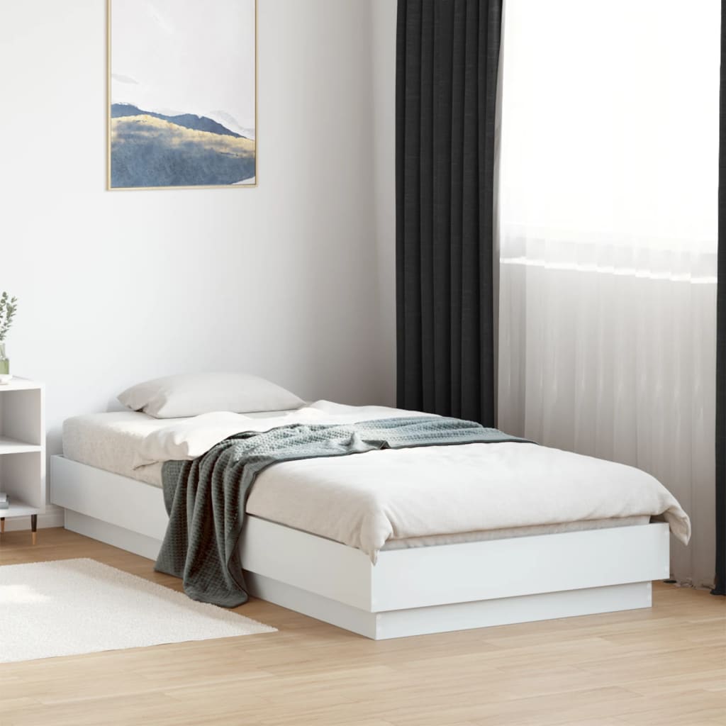 vidaXL Bed Frame without Mattress White 90x200 cm Engineered Wood