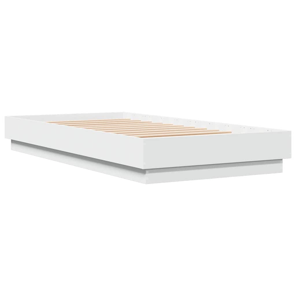 Bed Frame without Mattress White 90x190 cm Single Engineered Wood