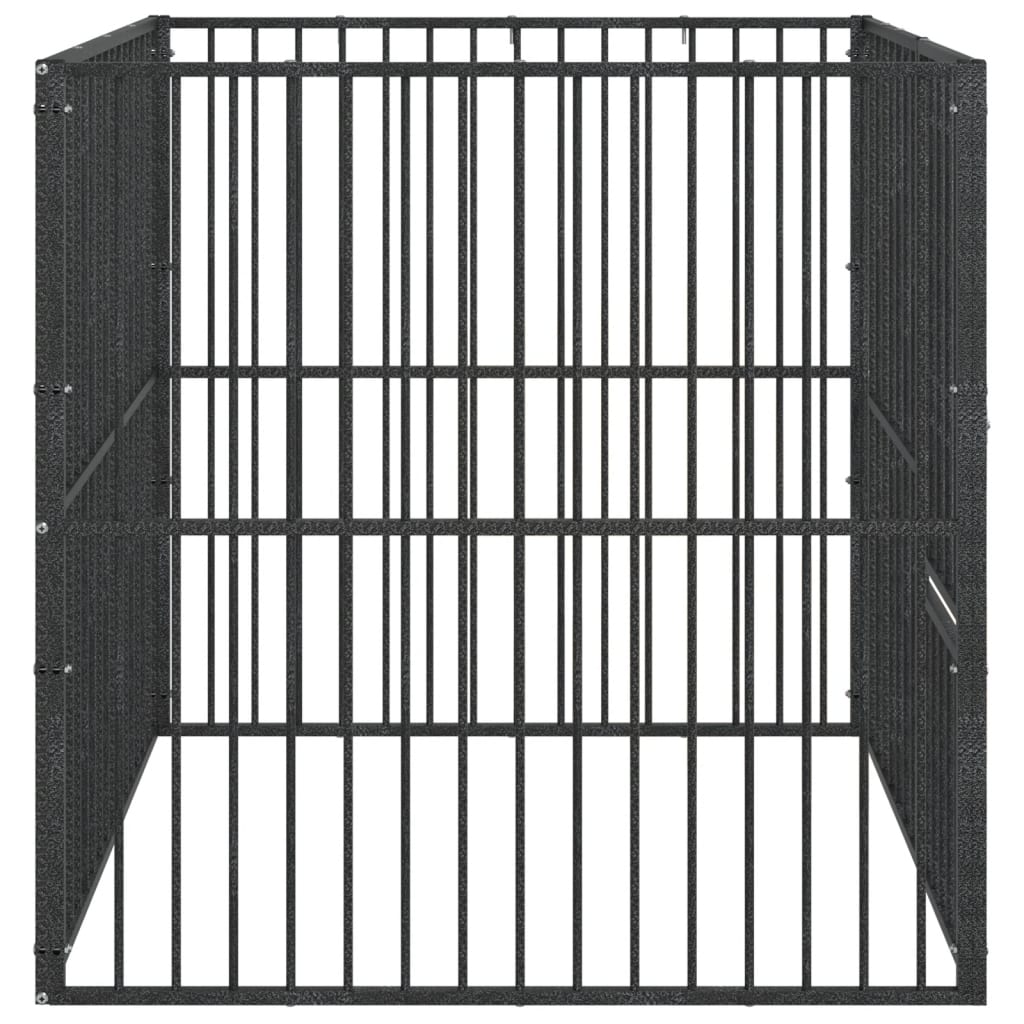 Dog Playpen 4 Panel Black Galvanised Steel