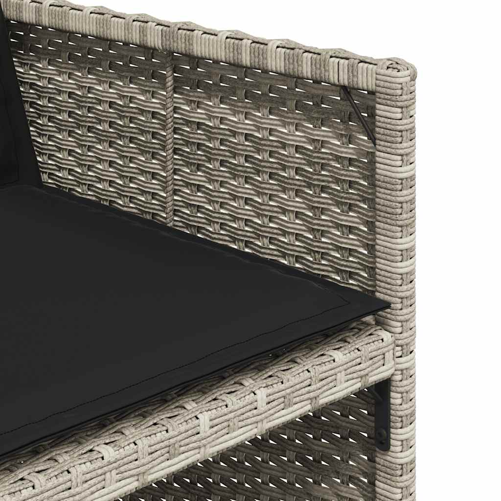 Garden Dining Set | Light grey | PE rattan | 12-seater | Foldable
