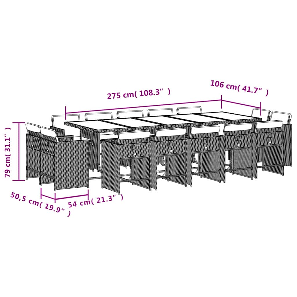 Garden Dining Set | Foldable | Rectangular | Modern | Removable Covers