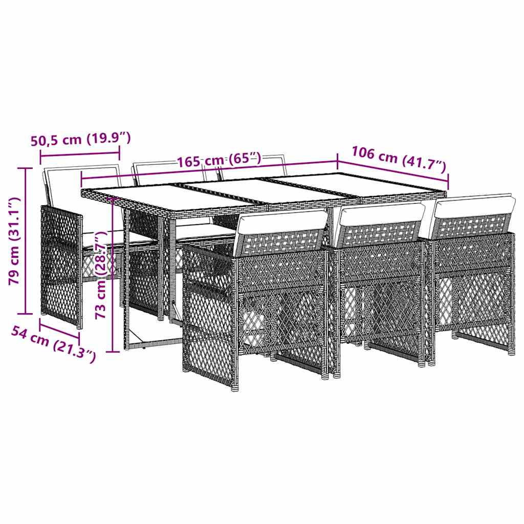 Garden Dining Set | Beige, Light grey
