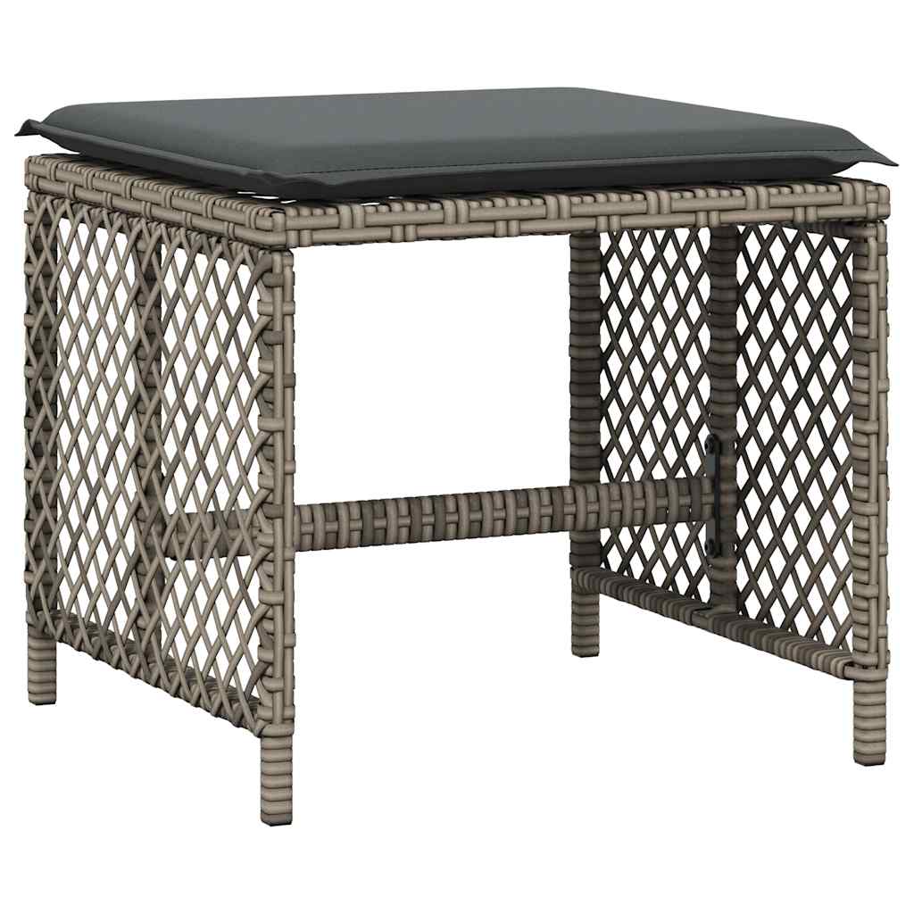 13 Piece Garden Dining Set with Cushions Grey Poly Rattan