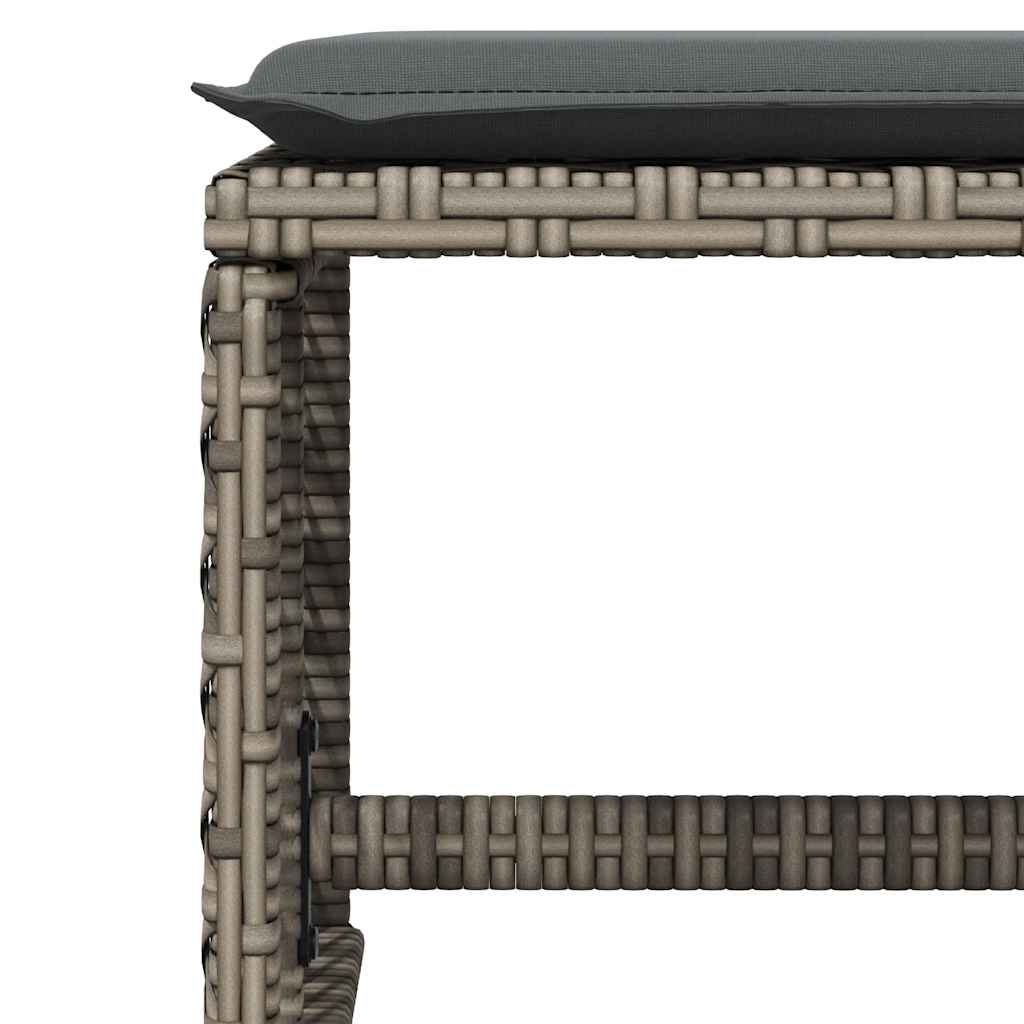13 Piece Garden Dining Set with Cushions Grey Poly Rattan