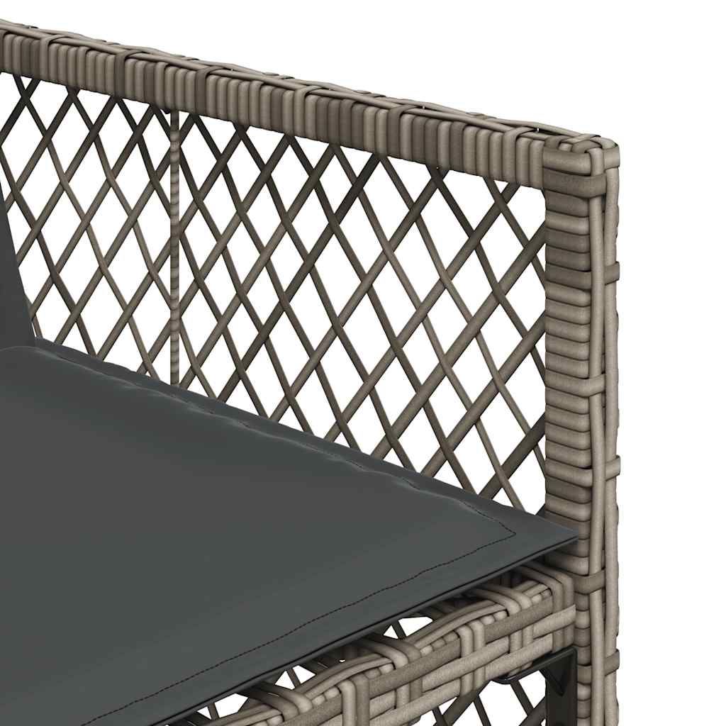 13 Piece Garden Dining Set with Cushions Grey Poly Rattan
