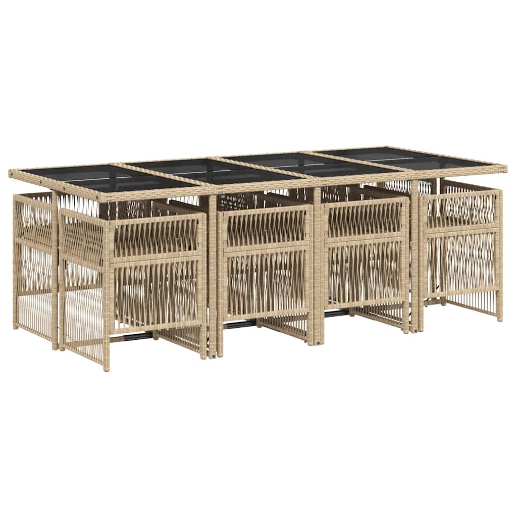 Garden Dining Set | Mix beige and black, Light grey