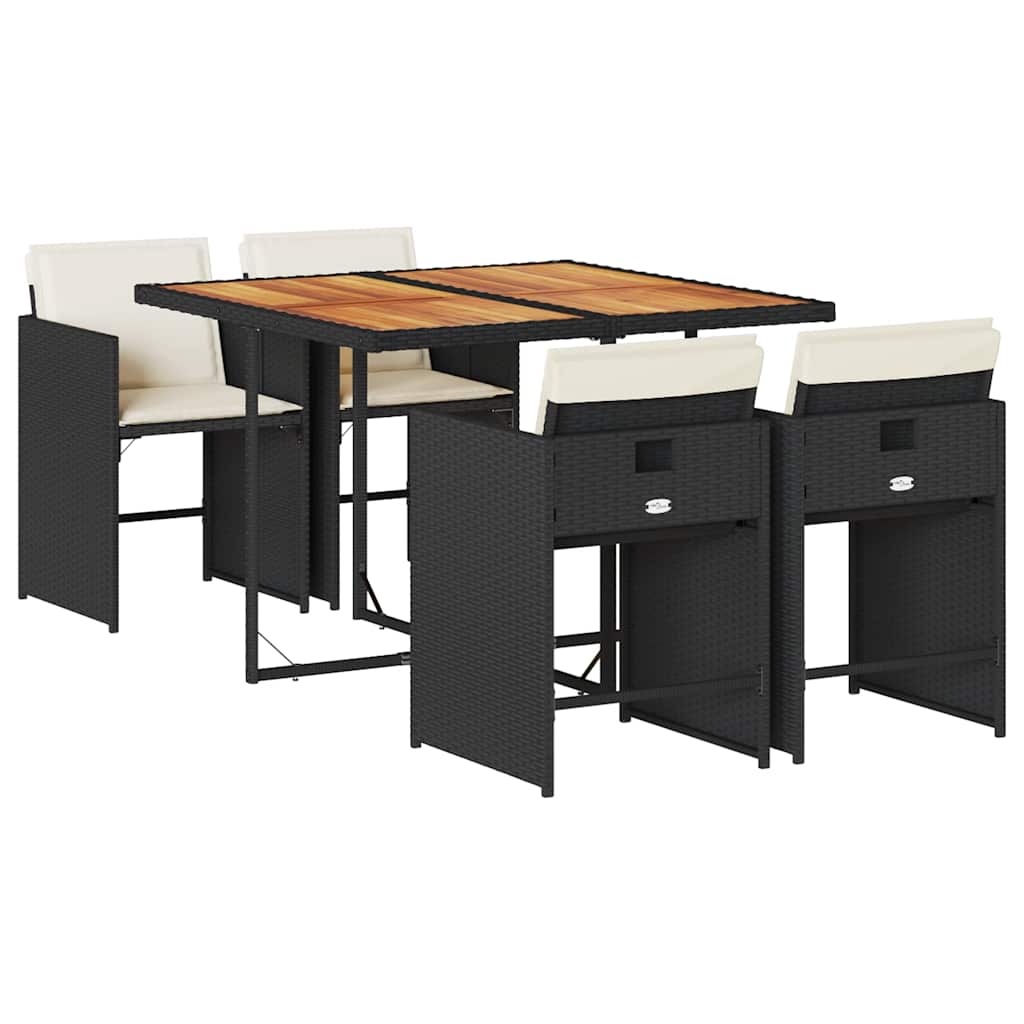 Garden Dining Set | Black, Brown, Cream White