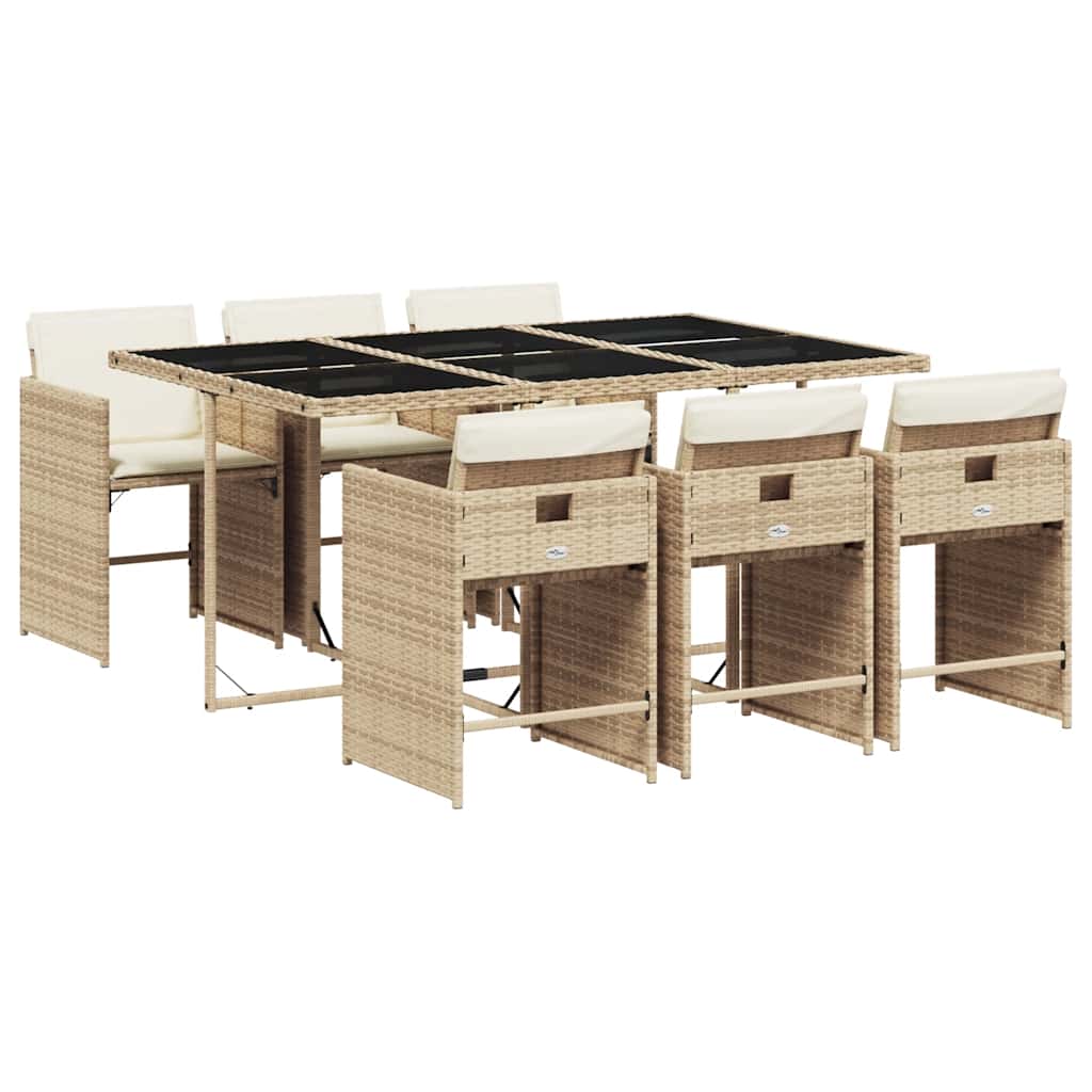 Garden Dining Set | Beige, Cream white, Black