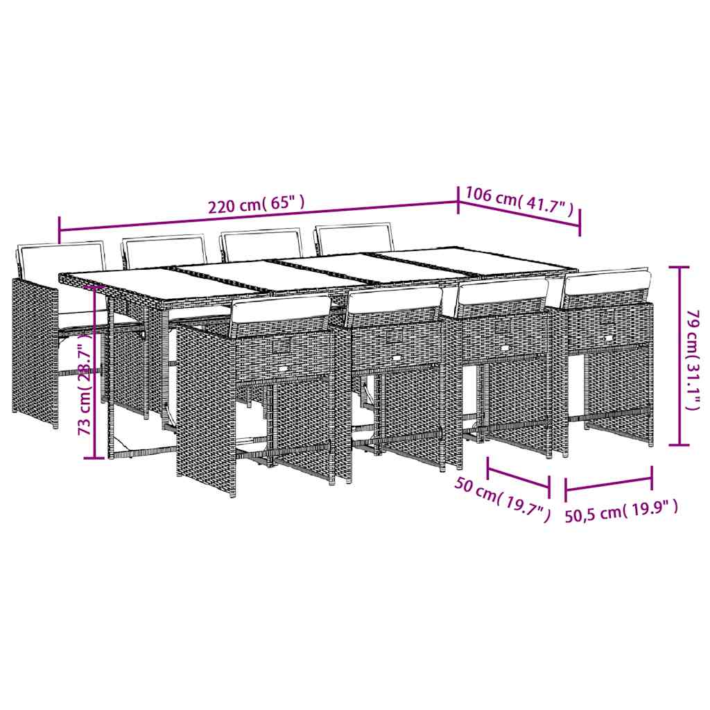 Garden Dining Set | Grey, Dark grey, Black