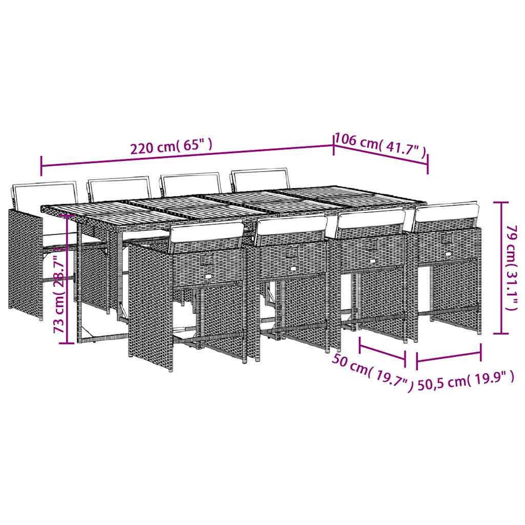 Garden Dining Set | Grey and Brown