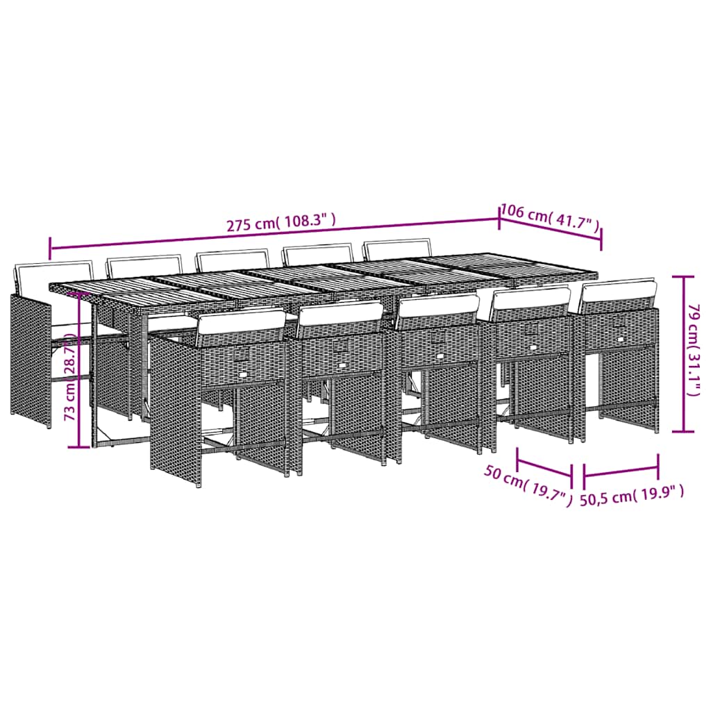 Garden Dining Set | Foldable | Garden Dining Set | Rectangular | Modern