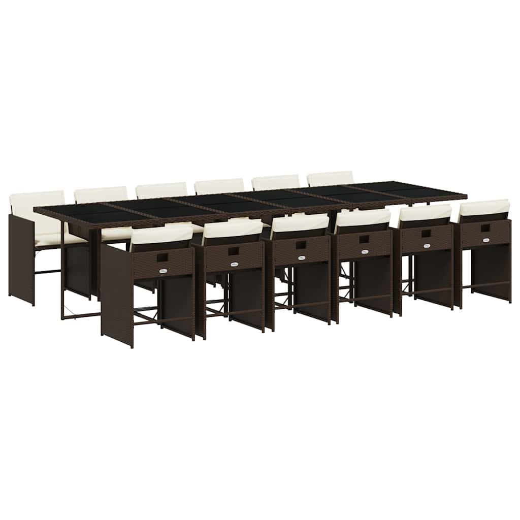 Garden Dining Set | Brown, Cream White