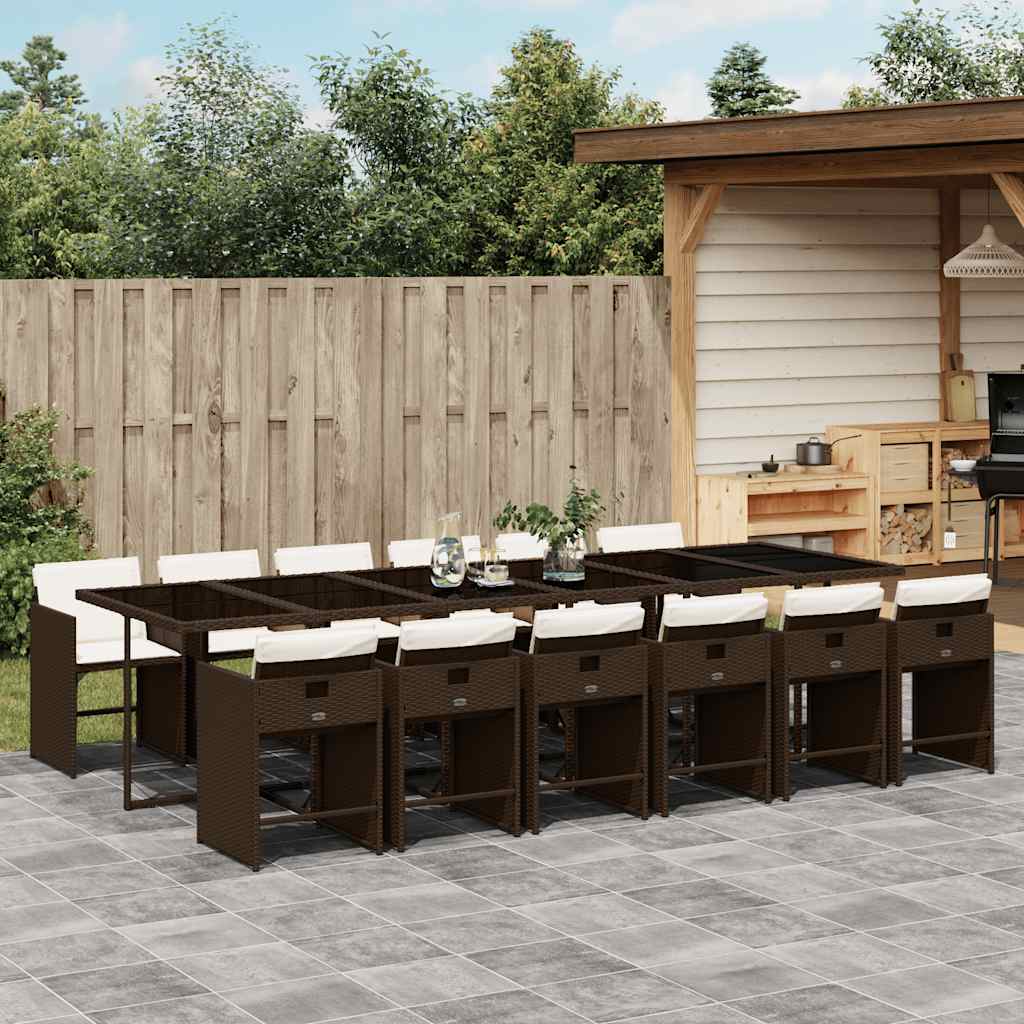 Garden Dining Set | Brown, Cream White