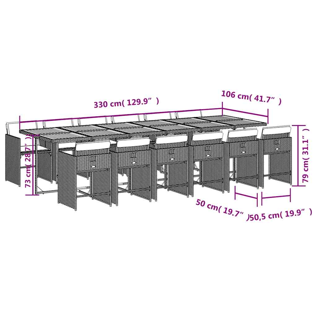 Garden Dining Set | Grey, Brown, Dark Grey