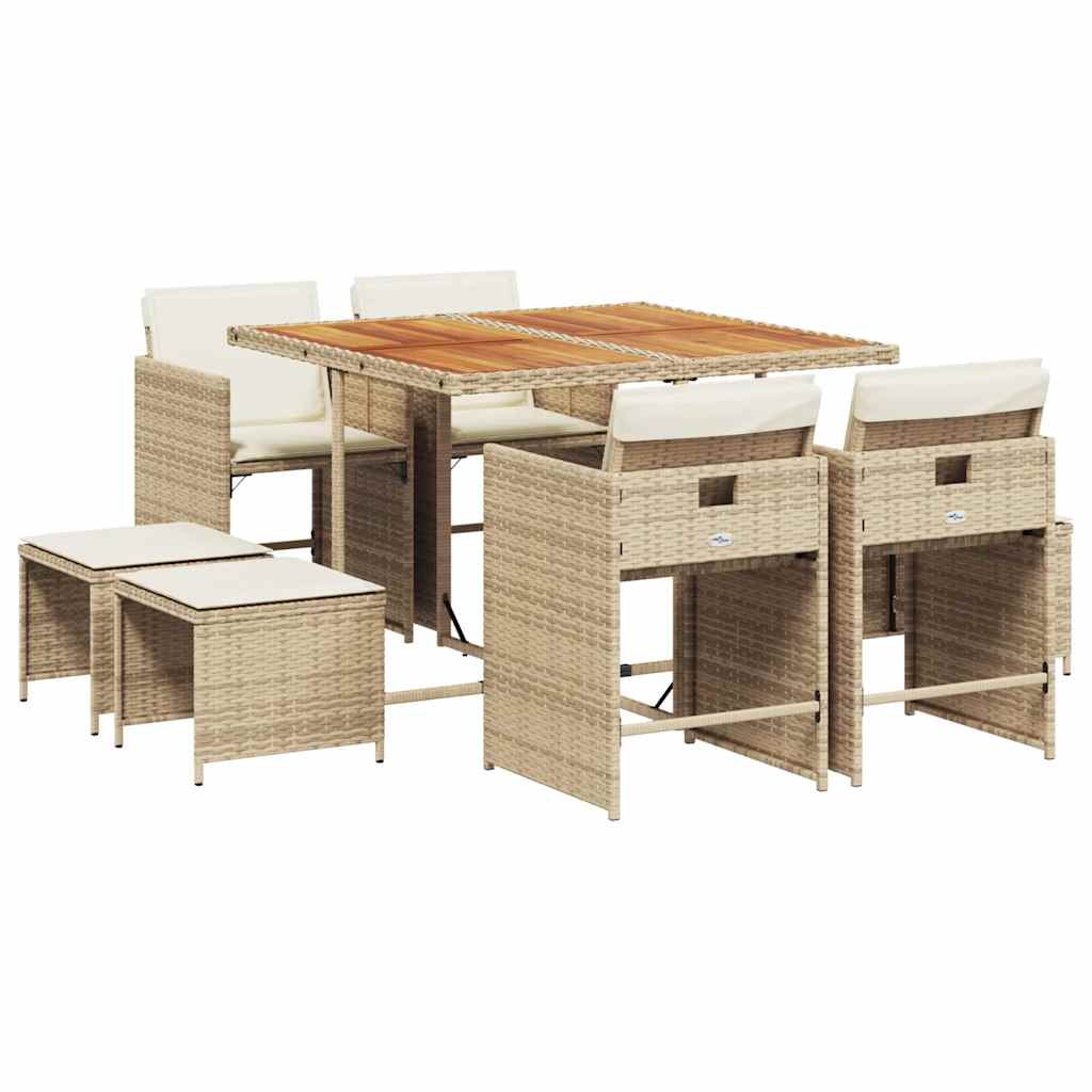 Garden Dining Set | Beige, Brown, Cream