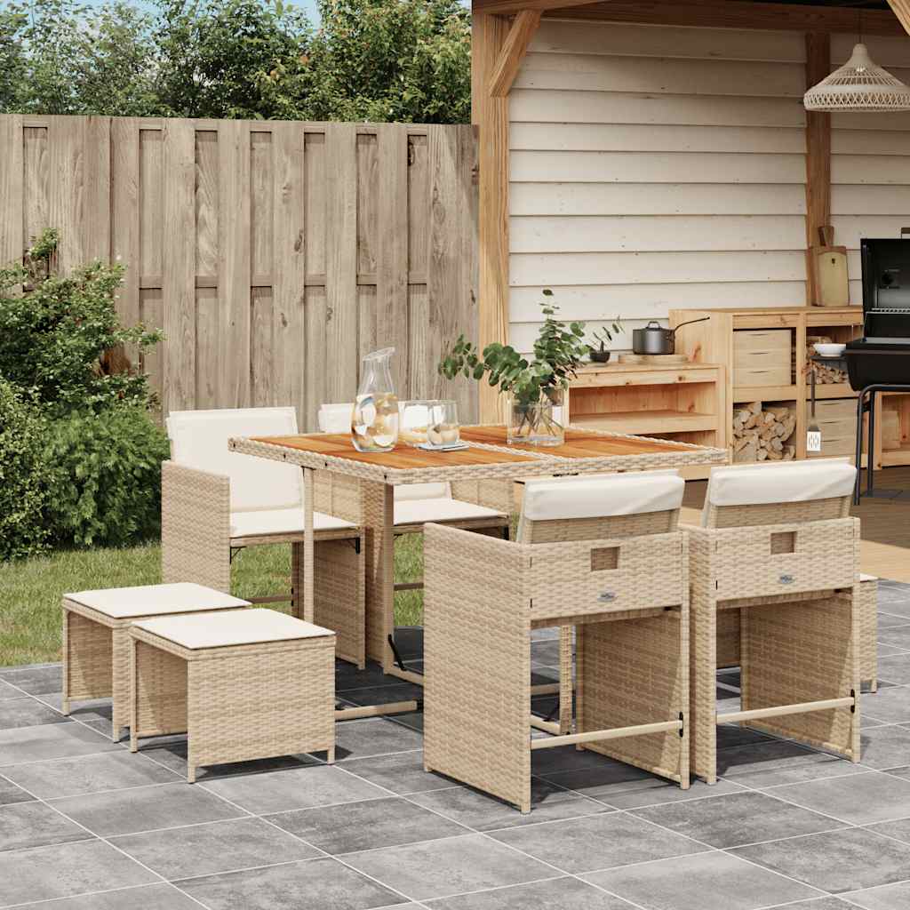 Garden Dining Set | Beige, Brown, Cream