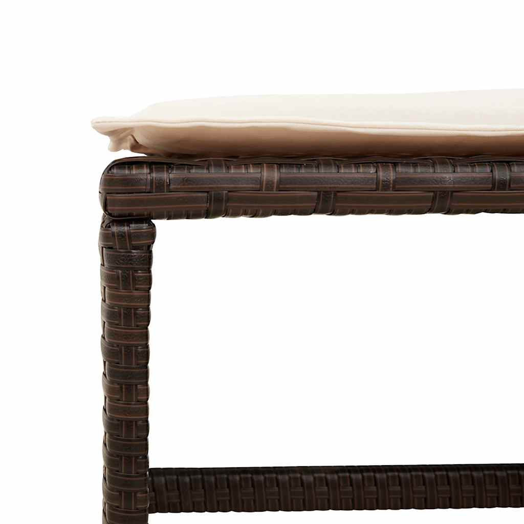 13 Piece Garden Dining Set with Cushions Brown Poly Rattan