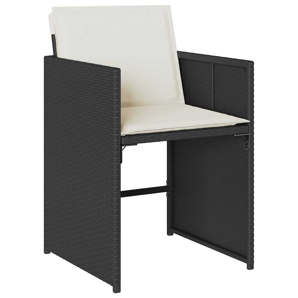 Garden Dining Set | Black | PE Rattan | Large | Foldable