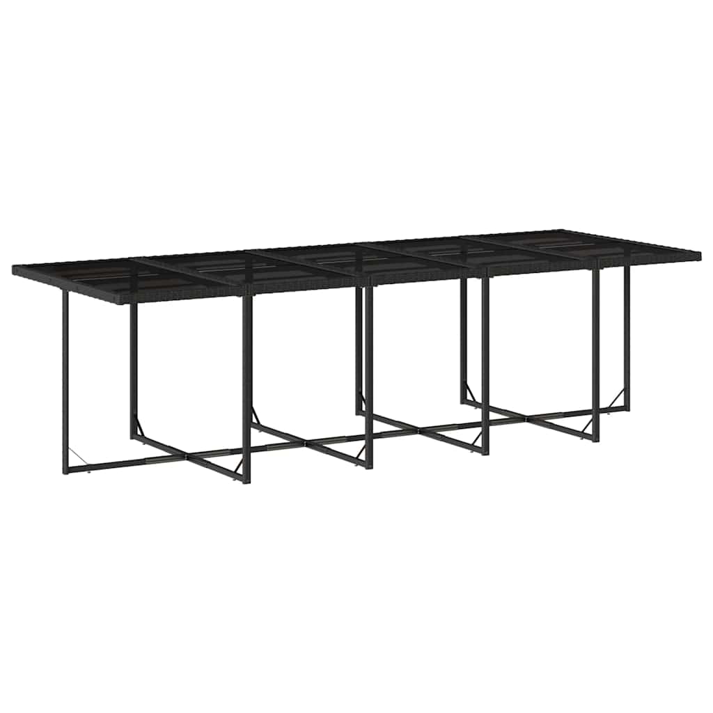 Garden Dining Set | Black | PE Rattan | Large | Foldable