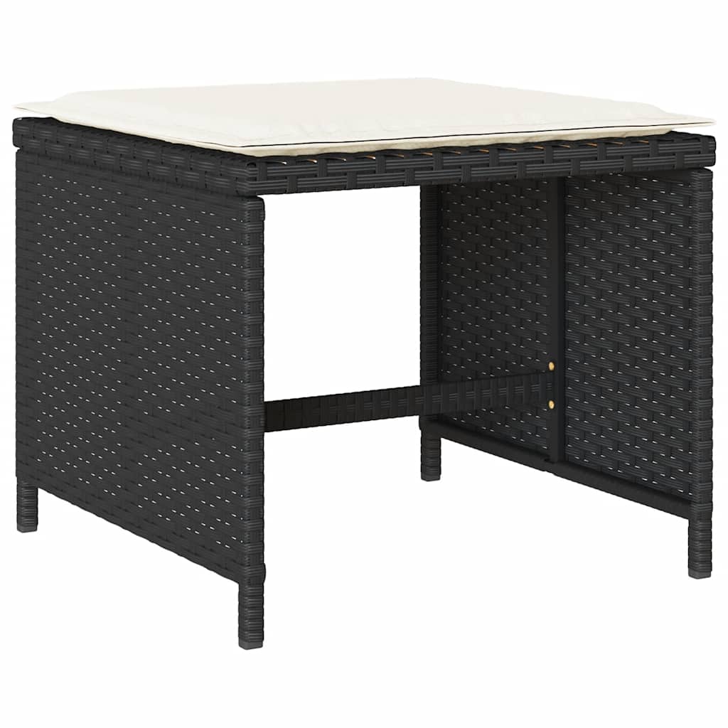 Garden Dining Set | Black | PE Rattan | Large | Foldable