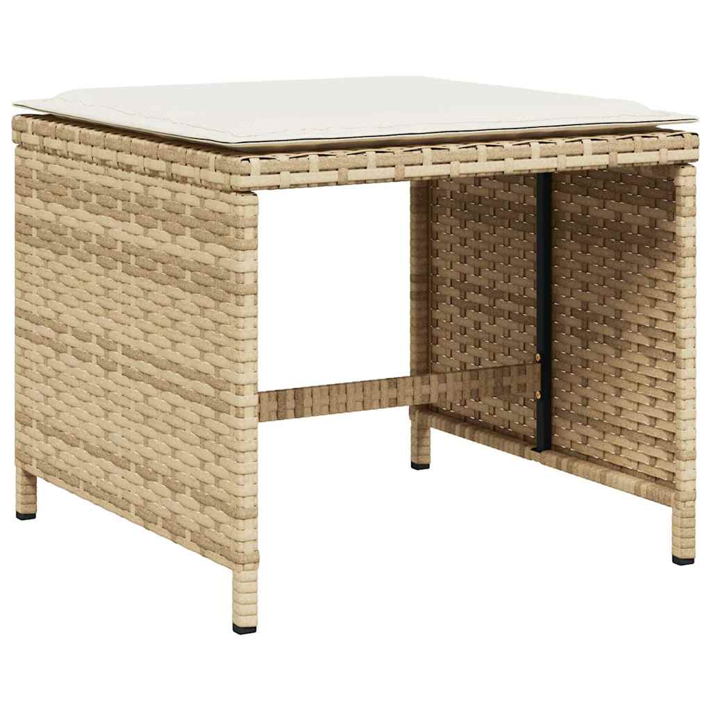 Garden Dining Set | Beige with Cream White Cushions