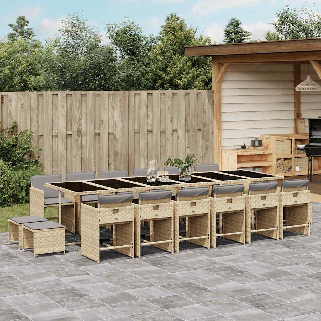 Garden Dining Set | Mix beige, light grey, black