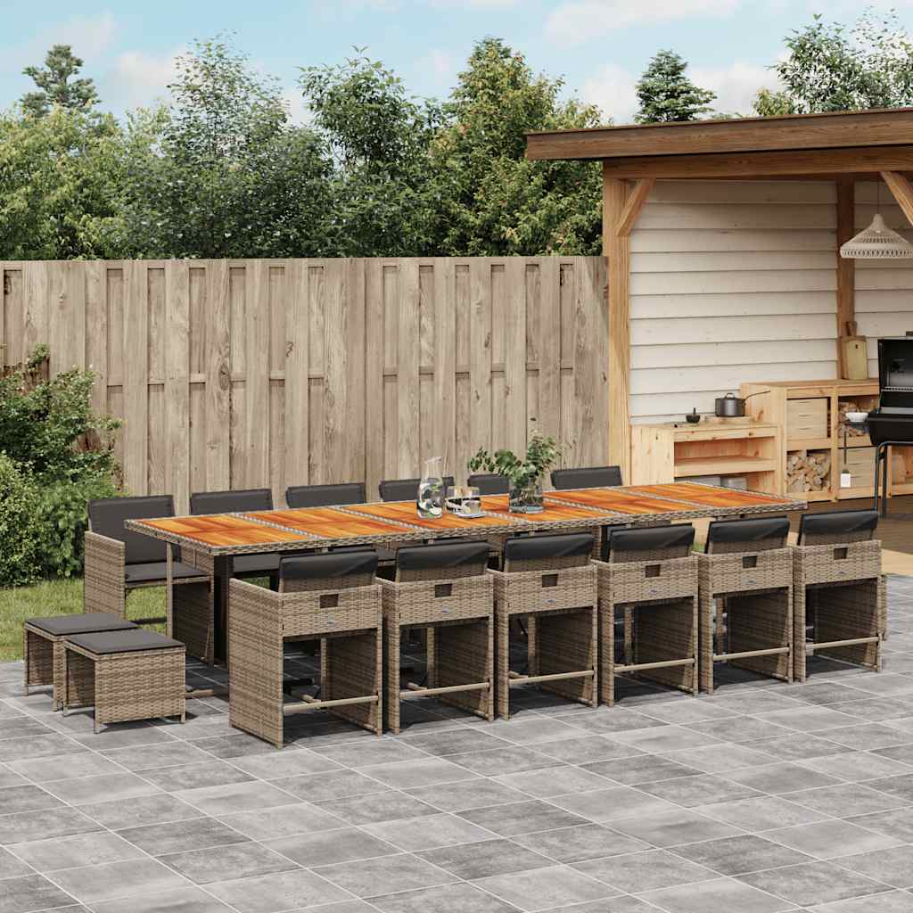 Garden Dining Set | Grey, Brown, Dark Grey