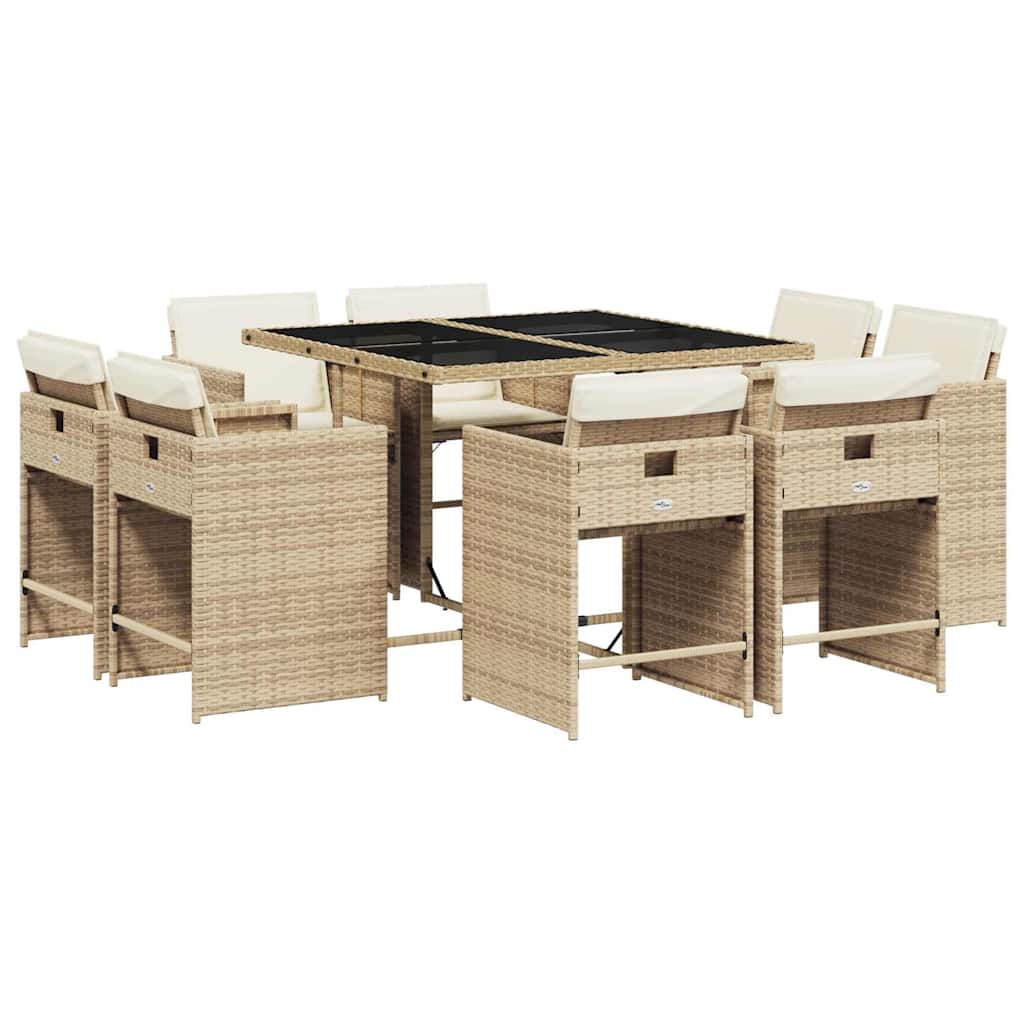 Garden Dining Set | Beige, Black, Cream White