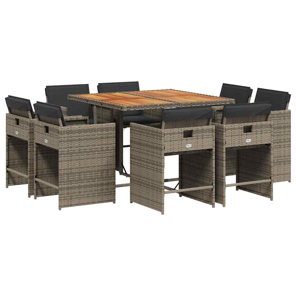 Garden Dining Set | Grey, Brown, Dark Grey