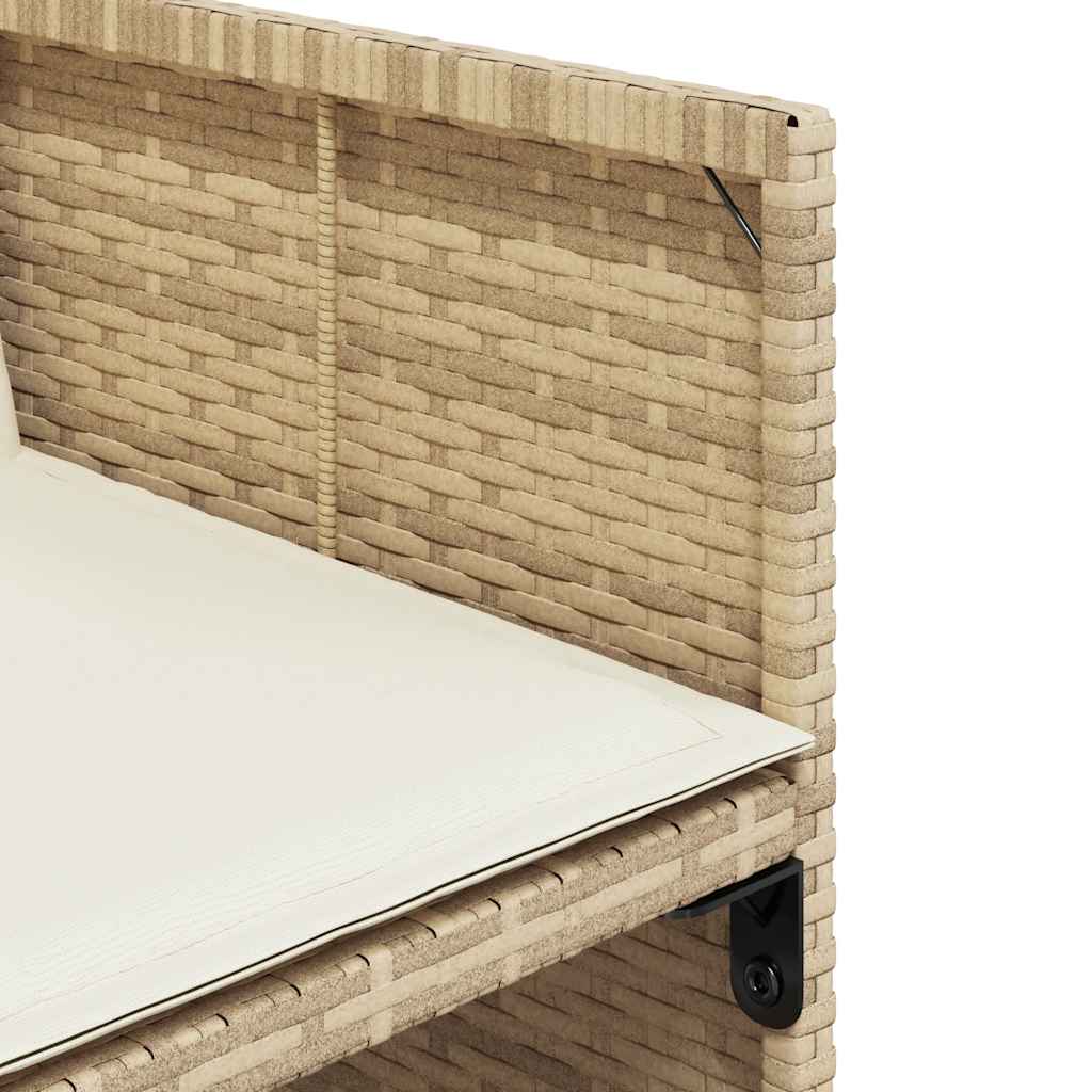 Garden Dining Set | Beige | PE Rattan | 10-Seater | Collapsible