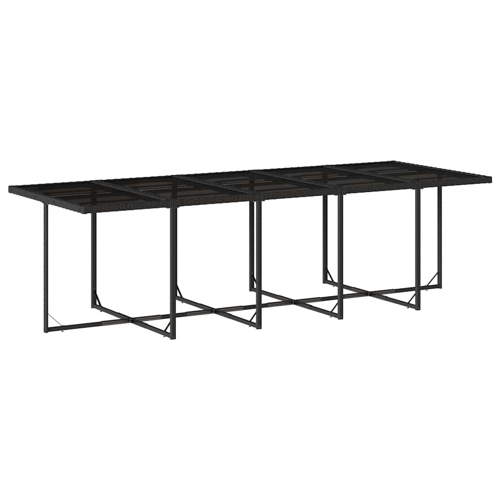 Garden Dining Set | Black | PE rattan | Large | Foldable