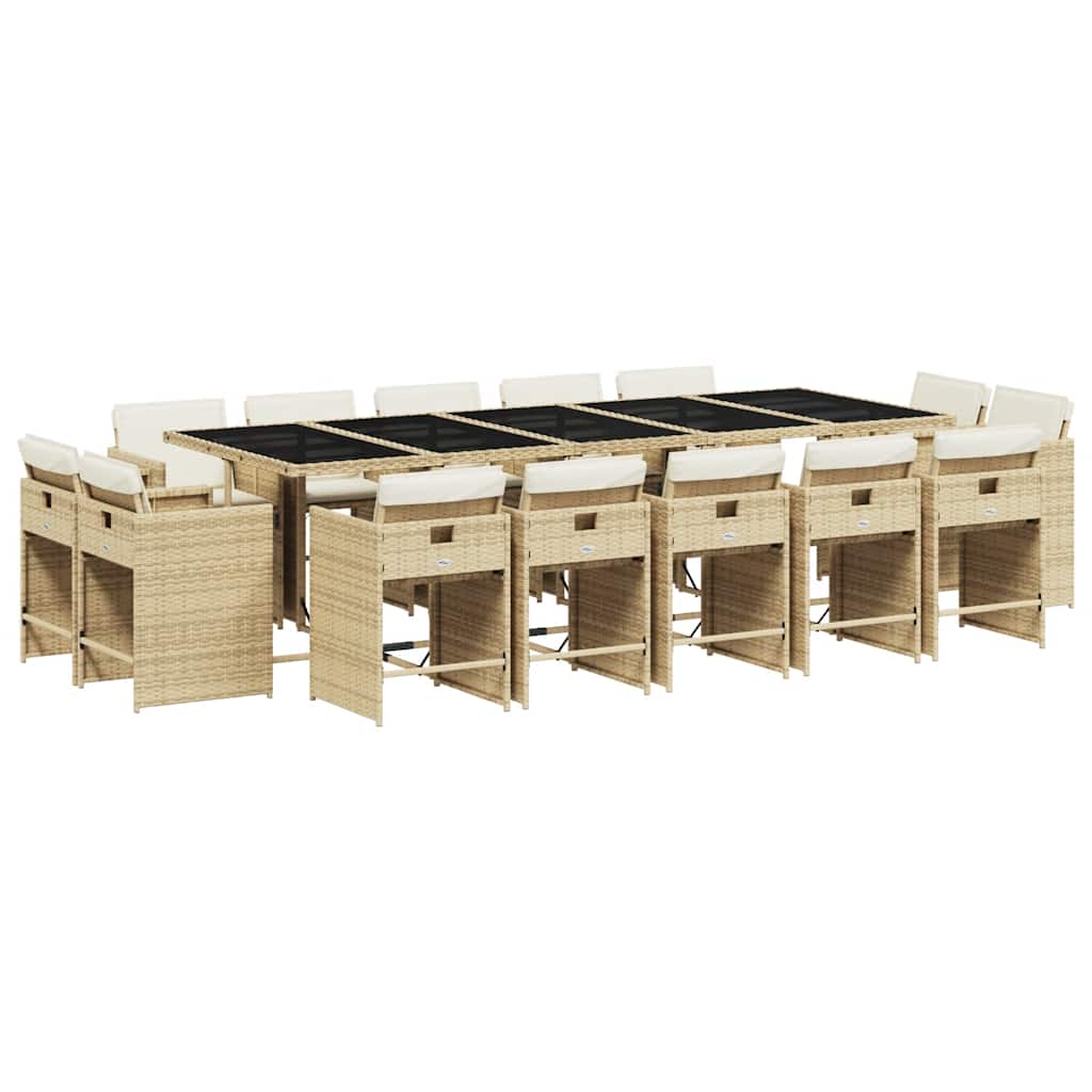 Garden Dining Set | Beige | PE rattan | Large | Foldable