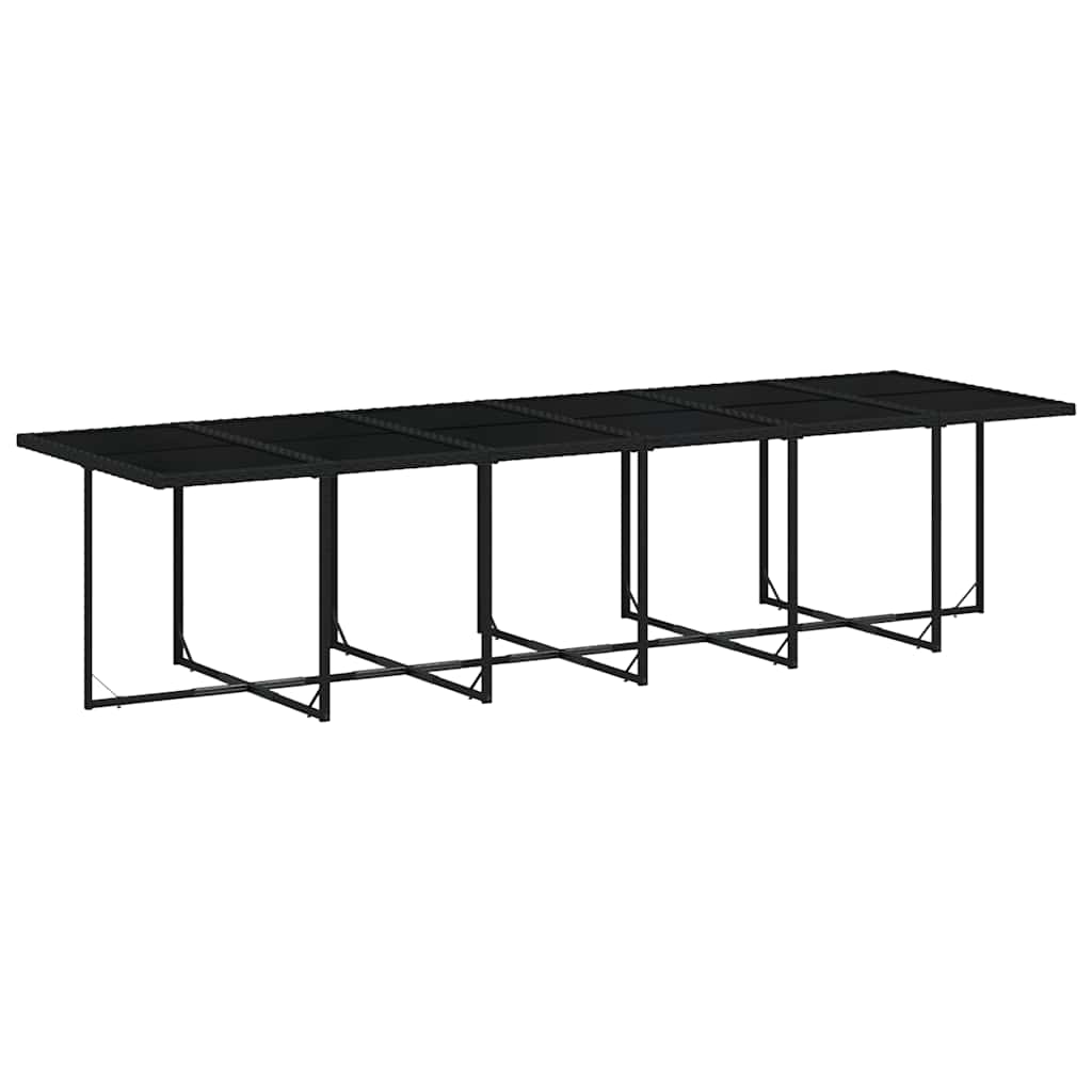 Garden Dining Set | Black | PE rattan | Large | Foldable