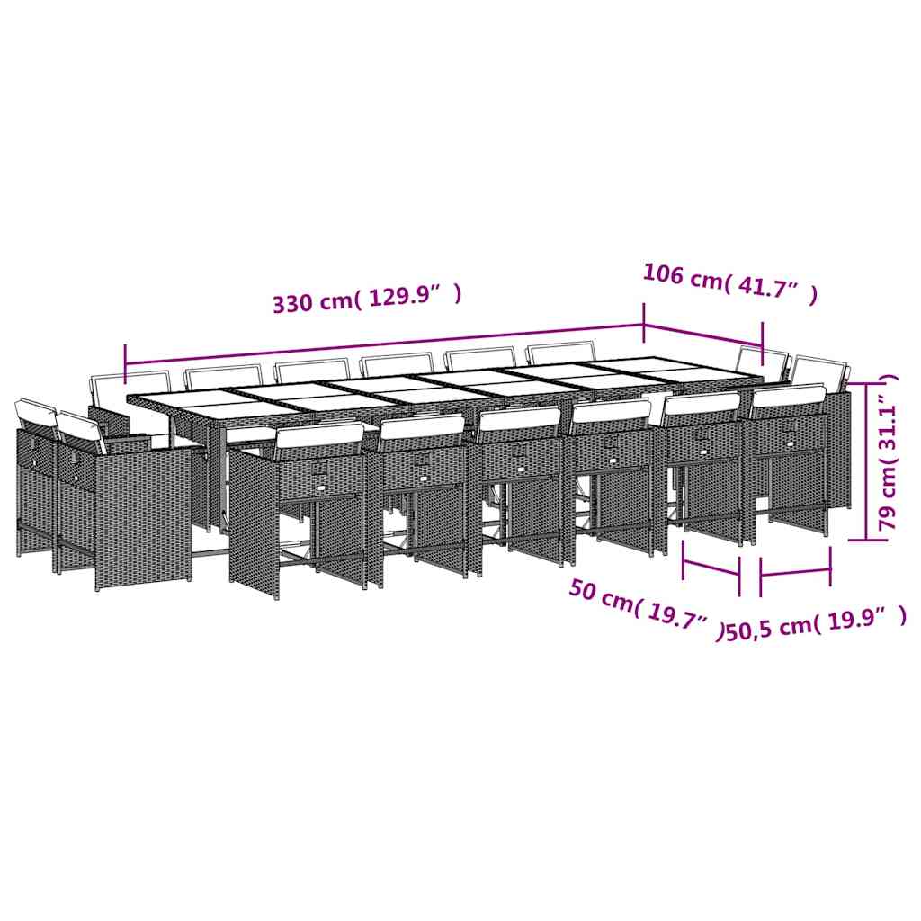 Garden Dining Set | Black | PE rattan | Large | Foldable
