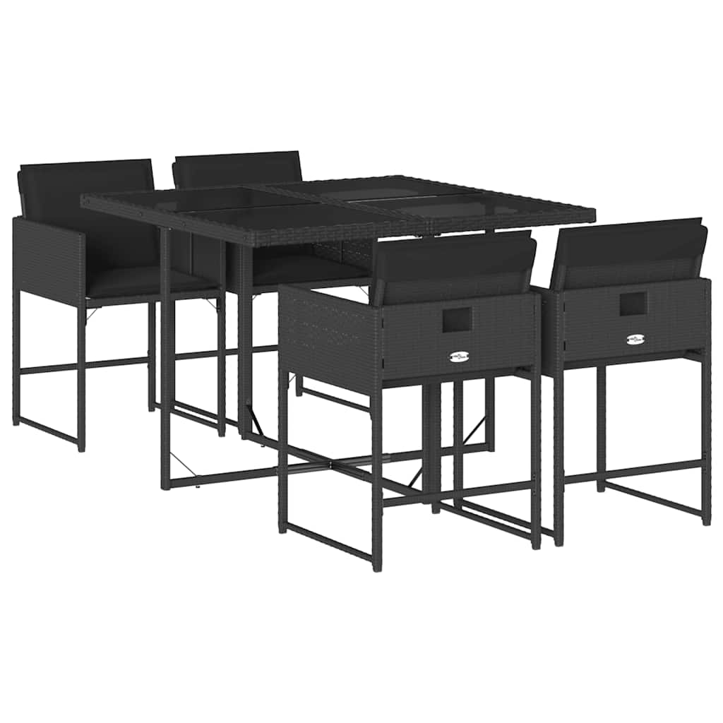 Garden Dining Set | Black | PE Rattan | 4-seater |  Durable