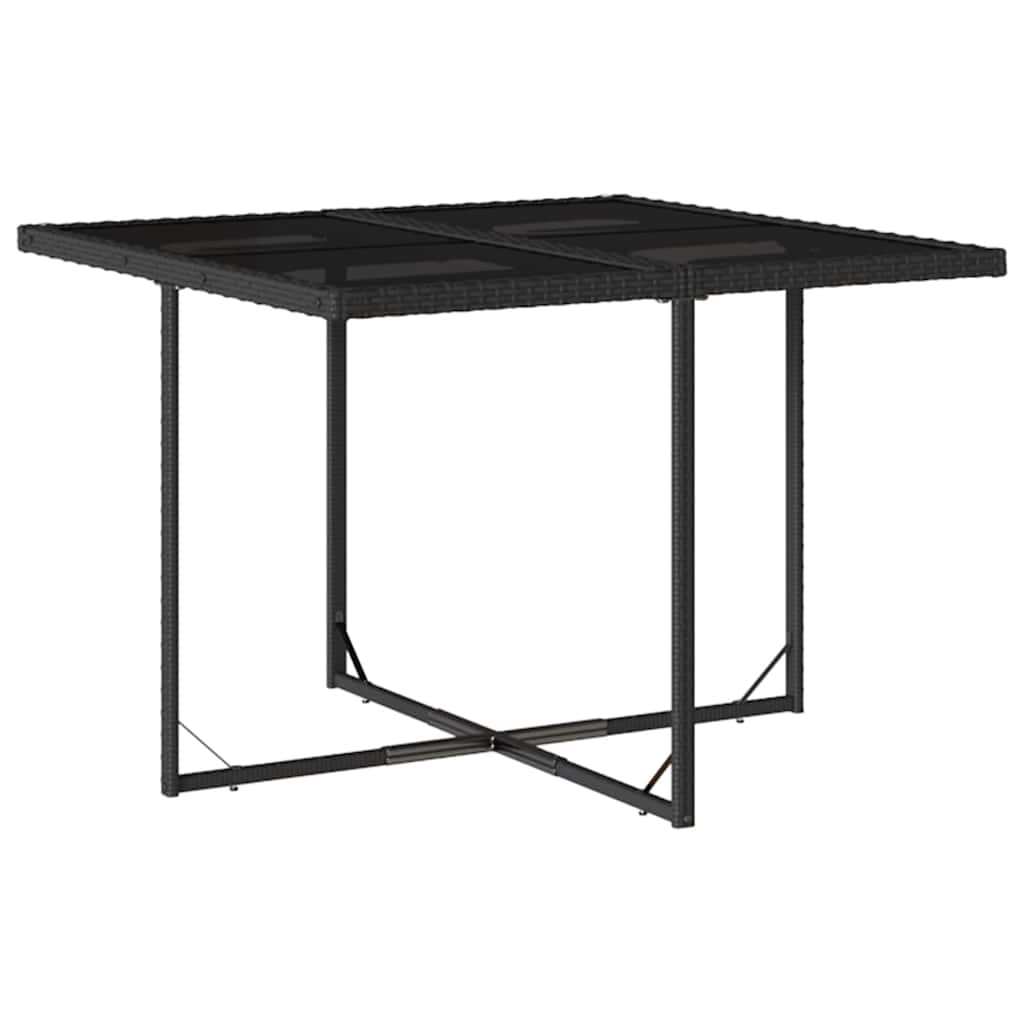 Garden Dining Set | Black | PE Rattan | 4-seater |  Durable