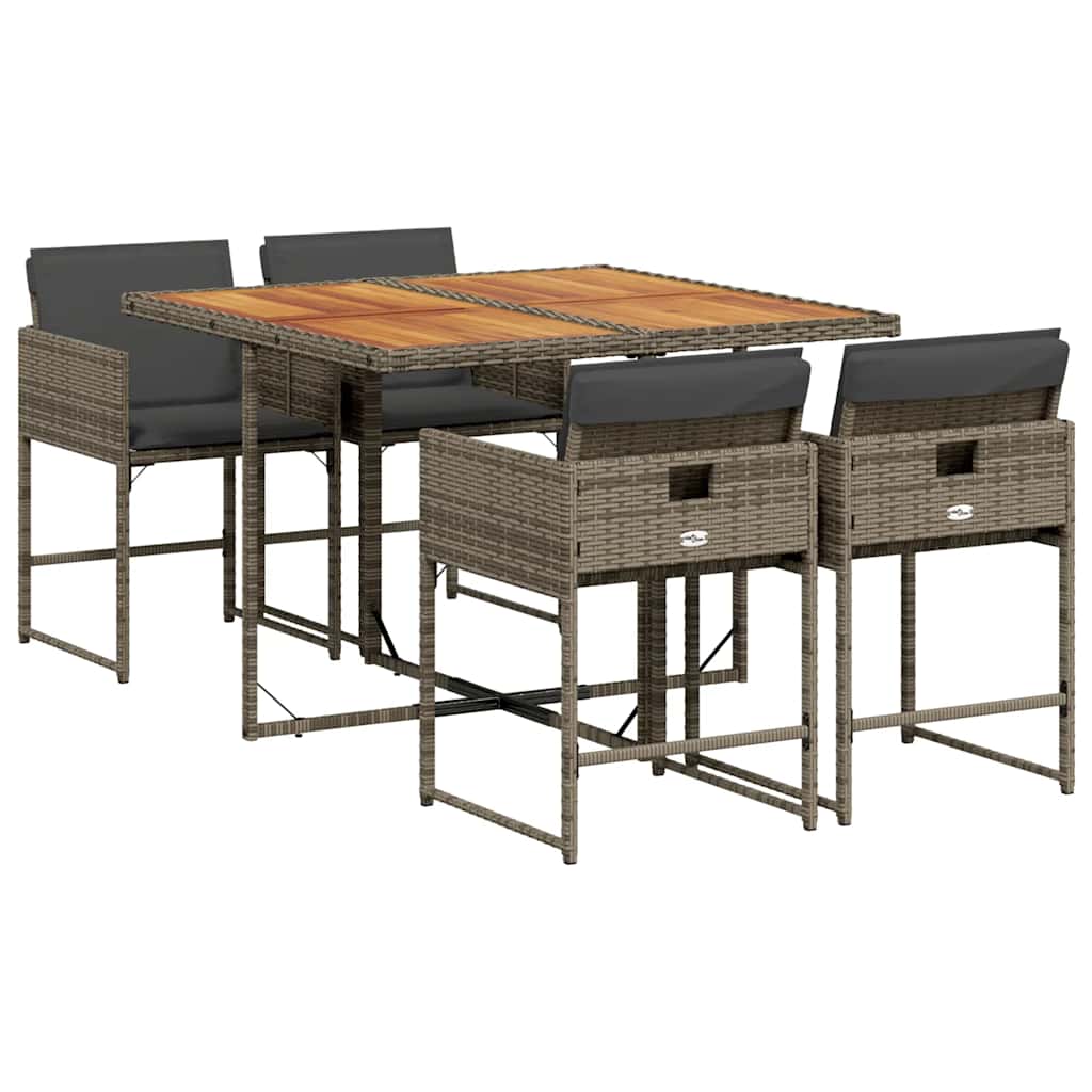 Garden Dining Set | Grey | PE Rattan | 4-seater | Removable Covers