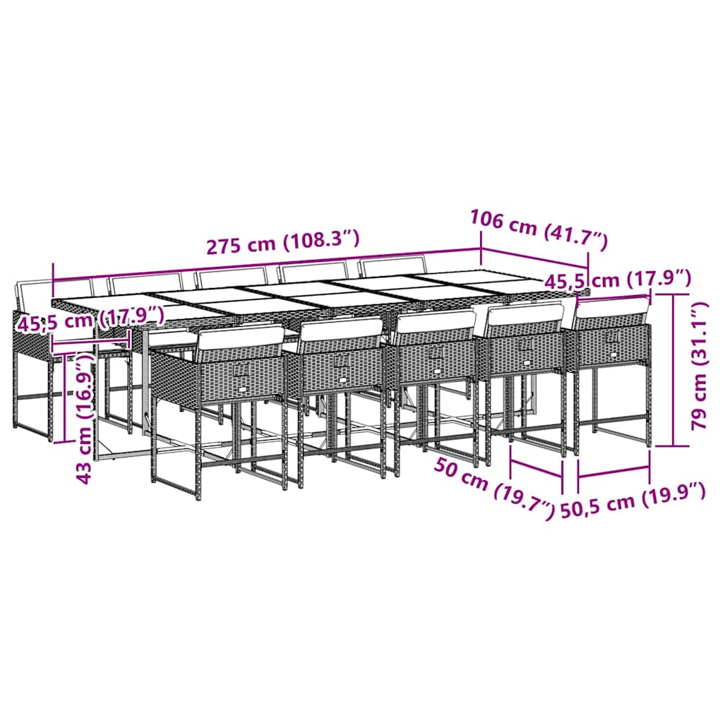 Garden Dining Set | Black and brown