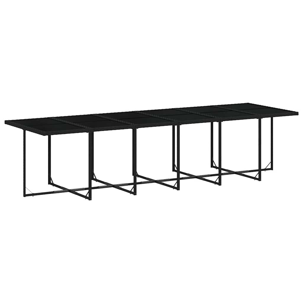 Garden Dining Set | Black | PE Rattan | 13-piece set for 12 people