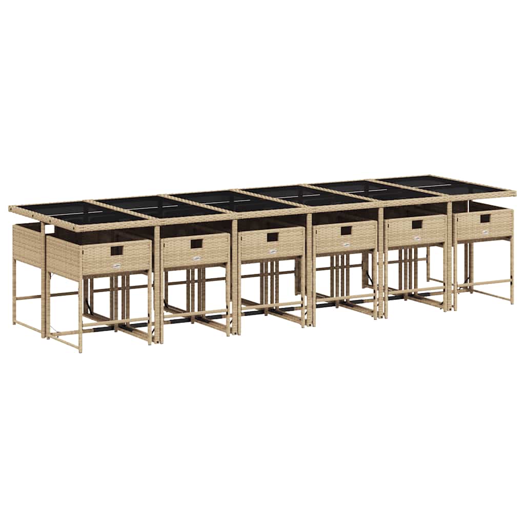 Garden Dining Set | Beige, Cream white, Black