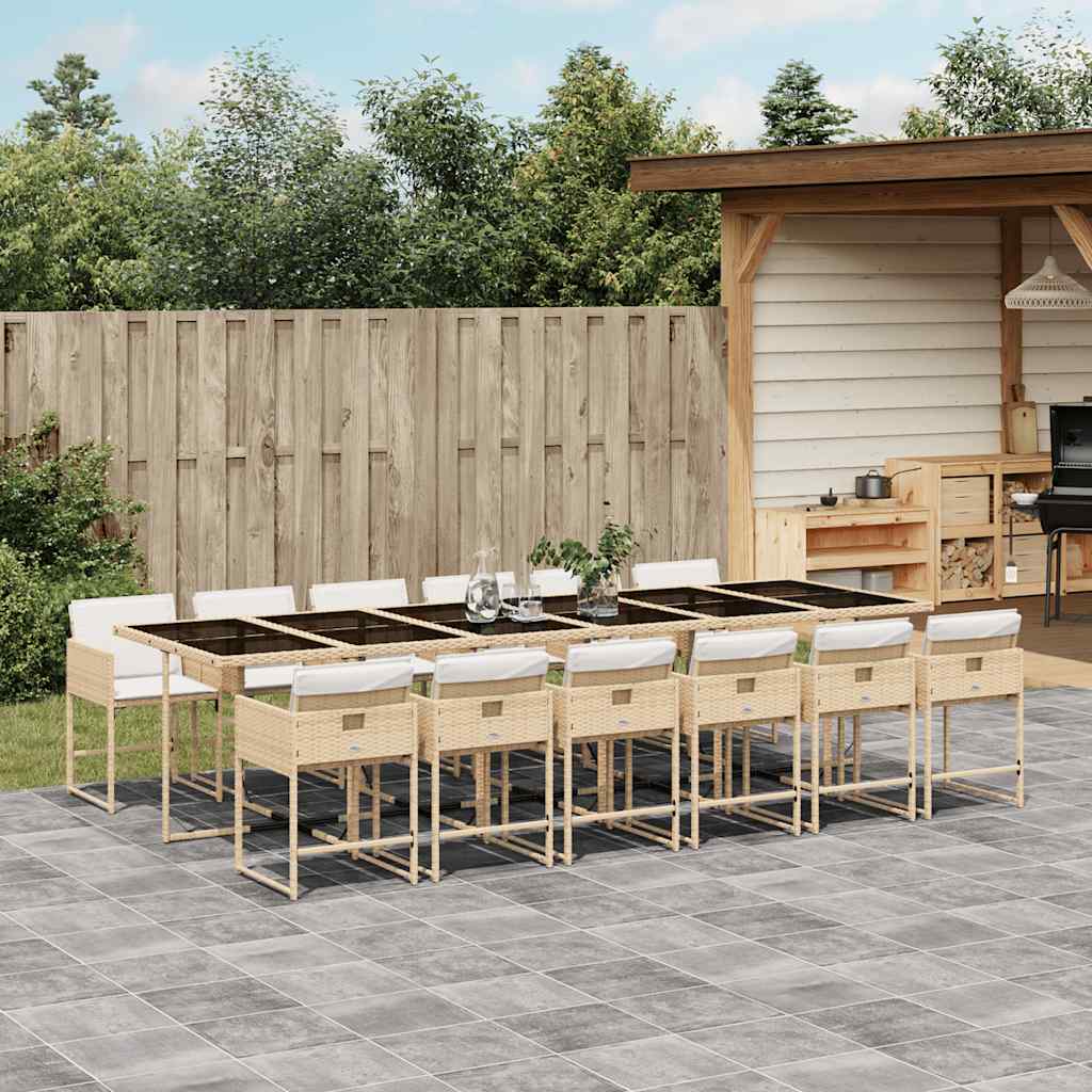 Garden Dining Set | Beige, Cream white, Black