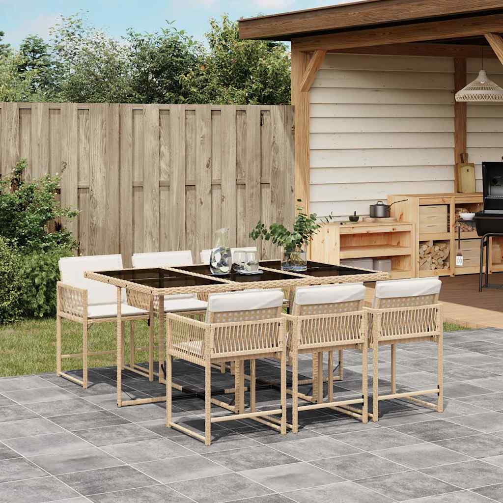 Garden Dining Set | Beige, Black, Cream White