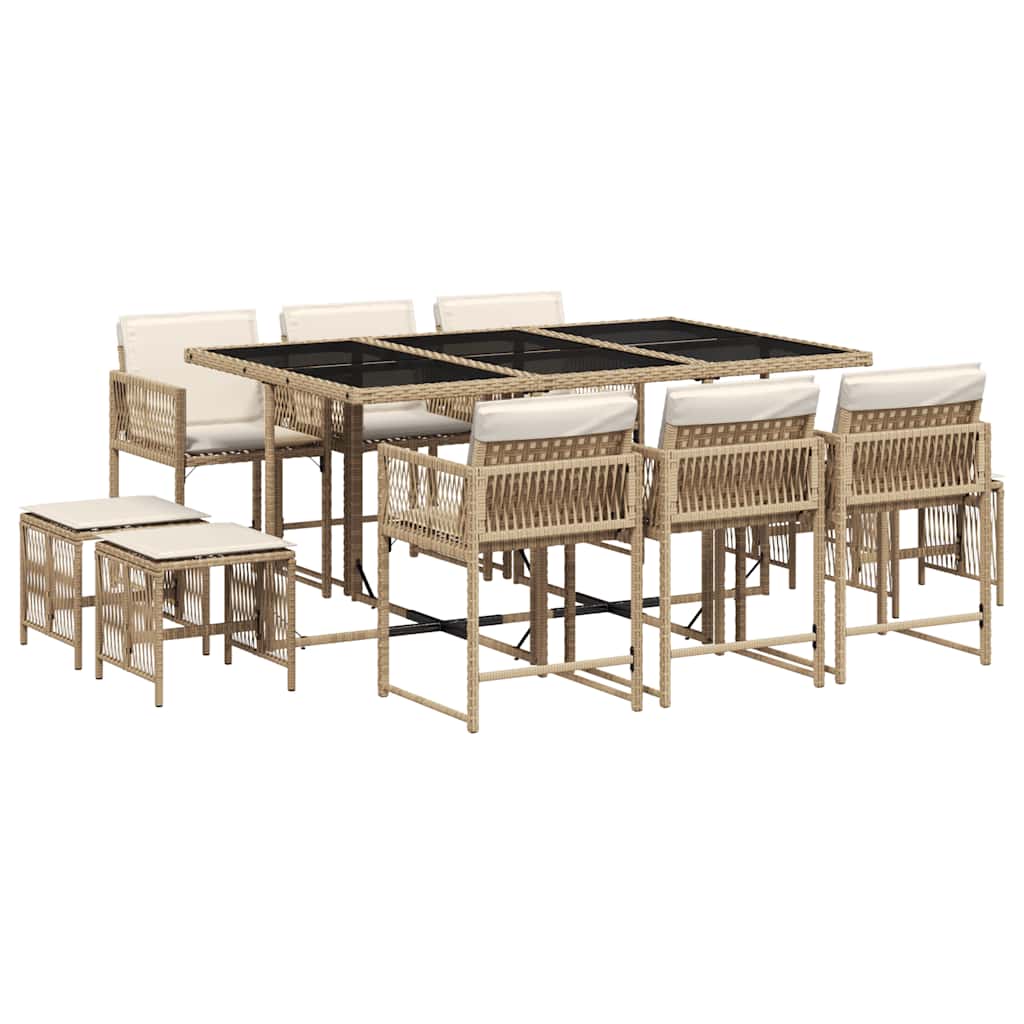 Garden Dining Set | Beige, Cream White, Black