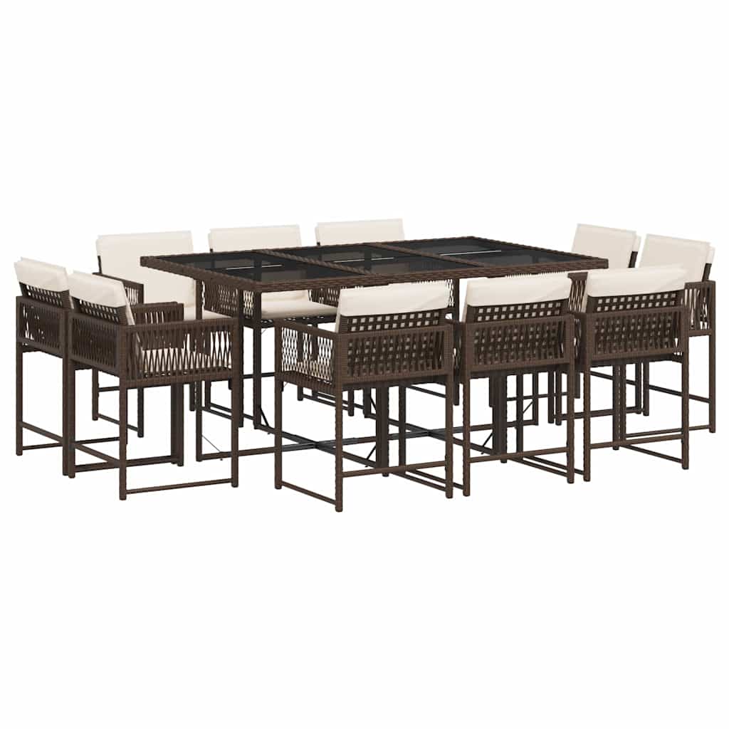 Garden Dining Set | Brown, Cream White